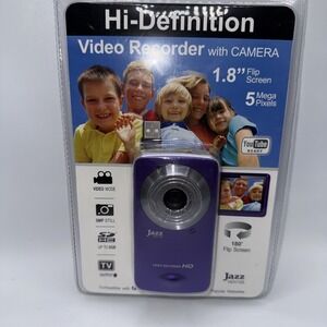 Jazz 5MP 1.8"flip HI-definition video recorder with camera-HDV155 Purple NEW